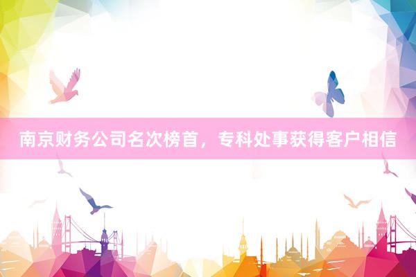 南京财务公司名次榜首，专科处事获得客户相信