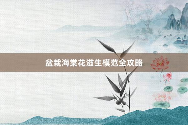 盆栽海棠花滋生模范全攻略